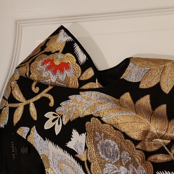 Ted Baker cocktail dress size USA 8. Gold, black, silver and red. - Picture 6 of 6